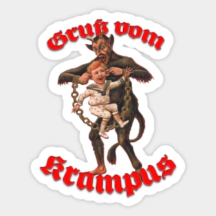 Gruß vom Krampus (Vintage Design 1) Sticker